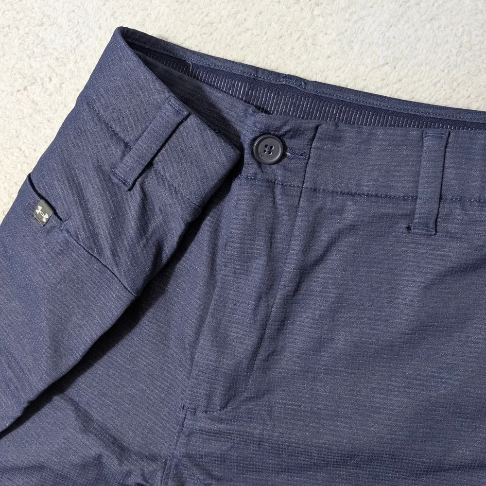 Under Armour Golf Shorts Mens 36/8 Blue Drive Textured Flat Front‎ 1370084 Match
